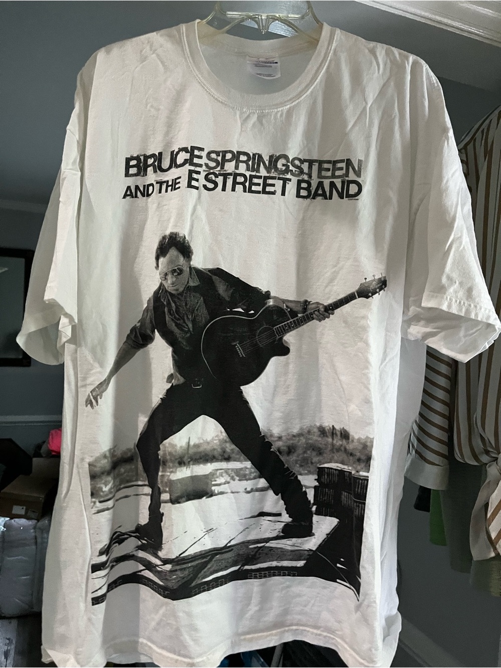 Hanes White Bruce Springsteen & The E Street Band Photo Tee New